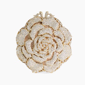 Bling Embellished Floral Clutch