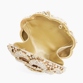 Bling Embellished Floral Clutch