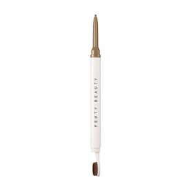 FENTY Brow MVP Ultra Fine Brow Pencil & Styler in Dark Ash Blonde, dual-ended with fine pencil tip and spoolie brush, white barrel