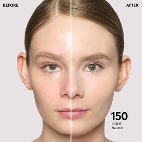 FENTY Pro Filt'r Instant Retouch Concealer shade 150 Light Neutral before and after comparison on model's face