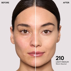 FENTY Pro Filt'r Instant Retouch Concealer shade 210 Light-Medium Warm Neutral before and after closeup on model's face