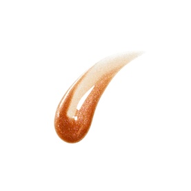 FENTY Gloss Bomb Oil in Fro$ted Bunz, 9ml &ndash; warm bronze shimmer lip gloss oil swatch showing glossy, glitter-infused texture