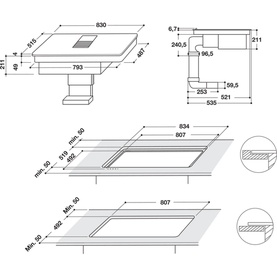 83cm Induction with Integrated Extractor and Ceramic Filter Included