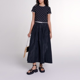 Contrast Trim Flared Skirt