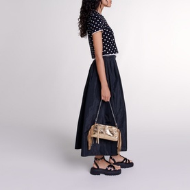 Contrast Trim Flared Skirt