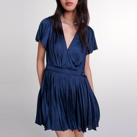 Pleated Mini Dress