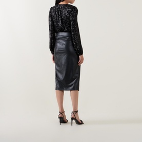 Leatherette Pencil Skirt