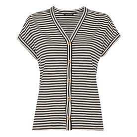 Jilly Stripe Button Top