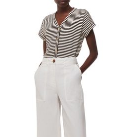 Jilly Stripe Button Top