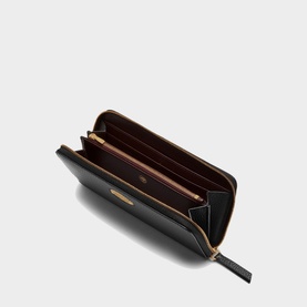 Logo Plaque Zip-Around Wallet