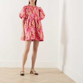 Palmetto Floral Jacquard Mini Dress