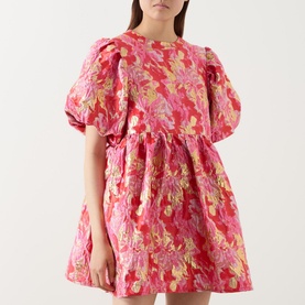 Palmetto Floral Jacquard Mini Dress