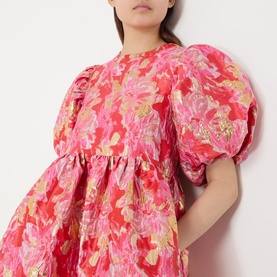 Palmetto Floral Jacquard Mini Dress