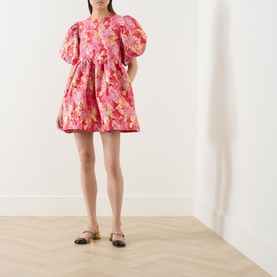 Palmetto Floral Jacquard Mini Dress