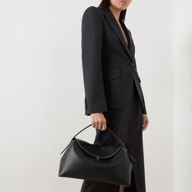 T-Lock Leather Top Handle Bag