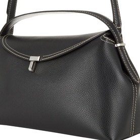 T-Lock Leather Top Handle Bag