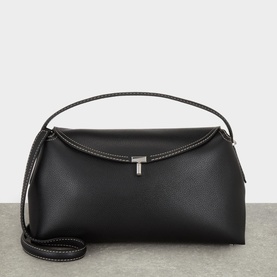 T-Lock Leather Top Handle Bag