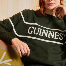 Guinness Stripe-Detail Logo Sweater