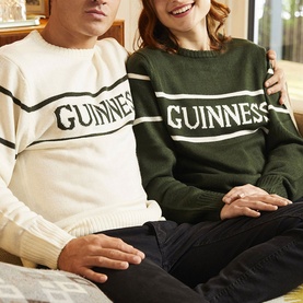 Guinness Stripe-Detail Logo Sweater