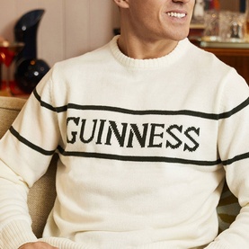 Guinness Stripe-Detail Logo Sweater