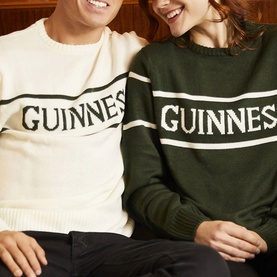 Guinness Stripe-Detail Logo Sweater