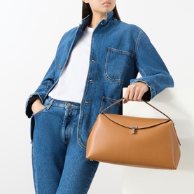 T-Lock Grained Crossbody Bag