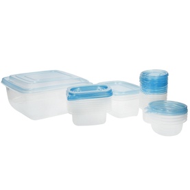 23-Piece Plastic Meal Prep Container Set