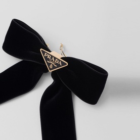 Velvet Logo Hair Clip