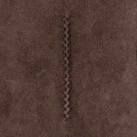 Dents Pembrey Touchscreen Gloves in brown suede, close-up showing single stitch detail running vertically across the material