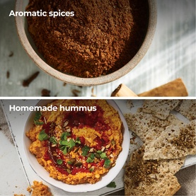 Kenwood Autograph Duo Prep 2 in 1 Chopper/Grinder in black &mdash; aromatic spices and homemade hummus with flatbreads showing results