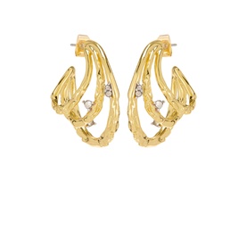 Brut Crystal Thorn Orbit Hoop Earrings