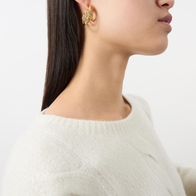 Brut Crystal Thorn Orbit Hoop Earrings