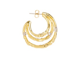Brut Crystal Thorn Orbit Hoop Earrings