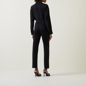 Mid-Rise Slim Leg Trousers