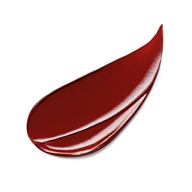 Est&eacute;e Lauder Pure Colour Explicit Slick Shine Lipstick swatch in deep red, showing glossy creamy texture