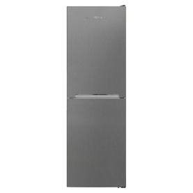 Nordmende 54cm Freestanding No Frost Fridge Freezer in silver stainless steel look, 166cm tall, two-door design