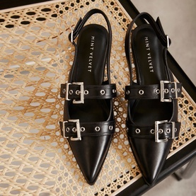 Buckled Pointed-Toe Flats