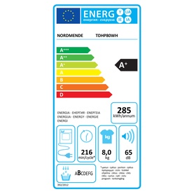 Freestanding 8kg Condenser Tumble Dryer with Heat Pump White