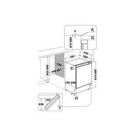 Built In 60cm Under Counter Fridge with Freezer Box 108L