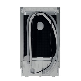 Hotpoint Built-In Slimline Dishwasher 9 Place 54cm rear view showing water inlet and drain hoses