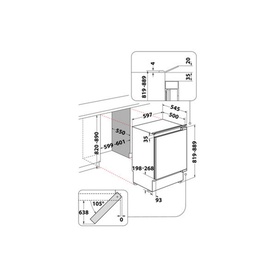Built In 60cm Under Counter Freezer 91L