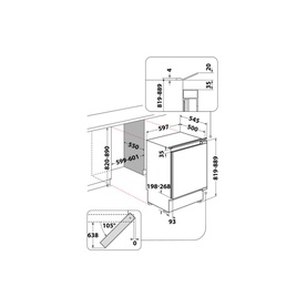 Built In 60cm Under Counter Larder Fridge 144L