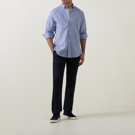 Micro Gingham Print Logo Shirt