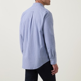 Micro Gingham Print Logo Shirt
