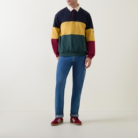 Colour-Block Heavy Rugger Sweatshirt