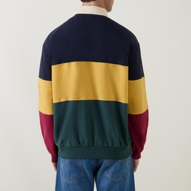 Colour-Block Heavy Rugger Sweatshirt