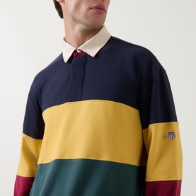 Colour-Block Heavy Rugger Sweatshirt