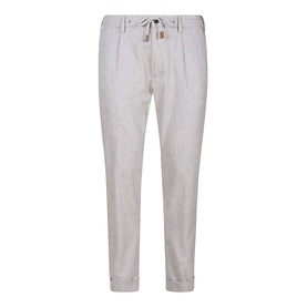 Mid-Rise Drawstring Casual Trousers