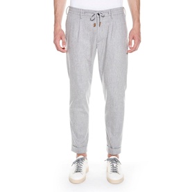 Mid-Rise Drawstring Casual Trousers