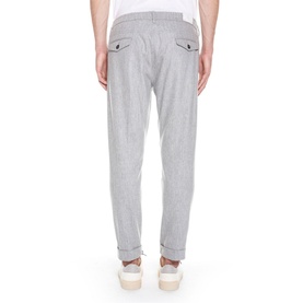 Mid-Rise Drawstring Casual Trousers